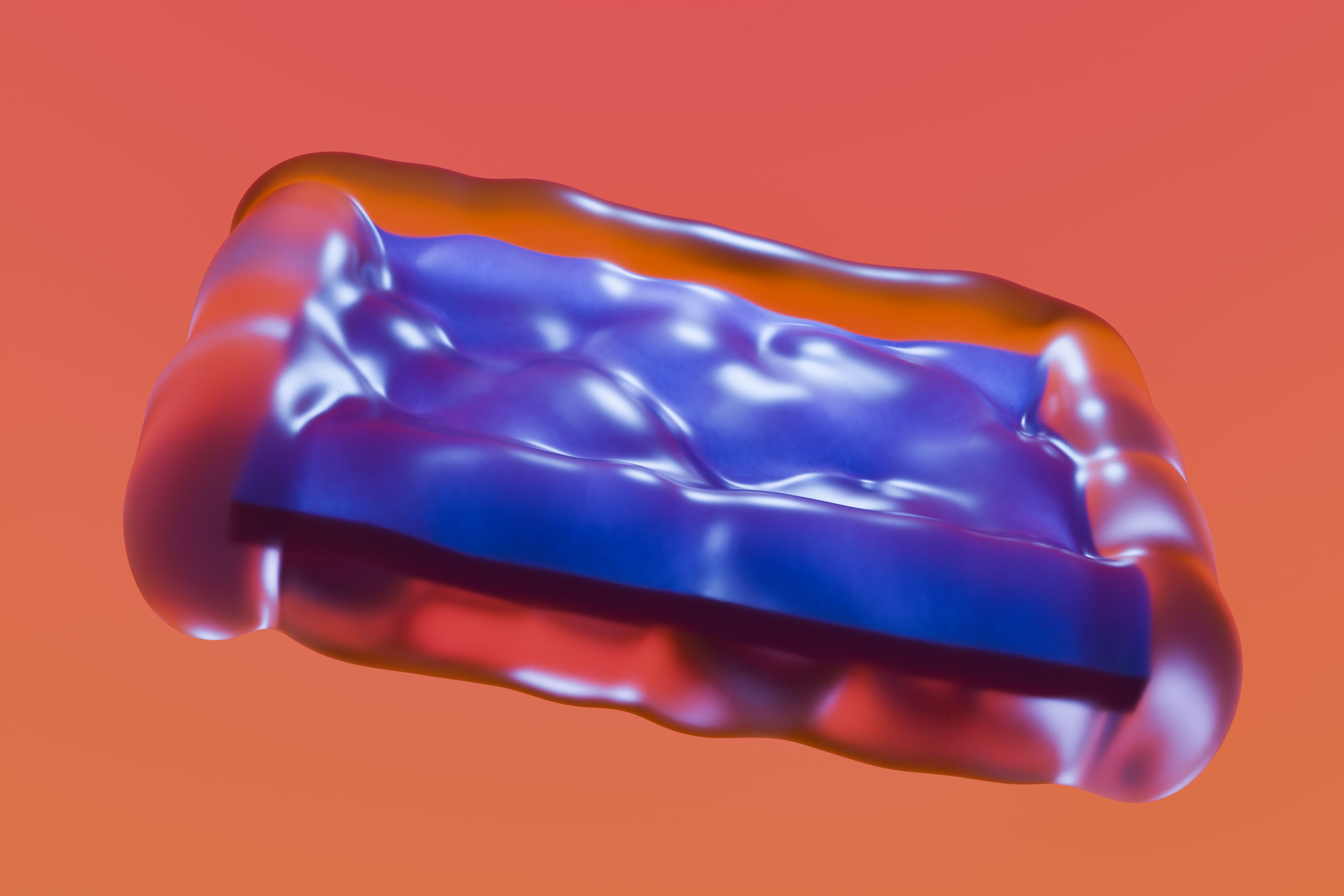 Floating colorful abstract 3D shape