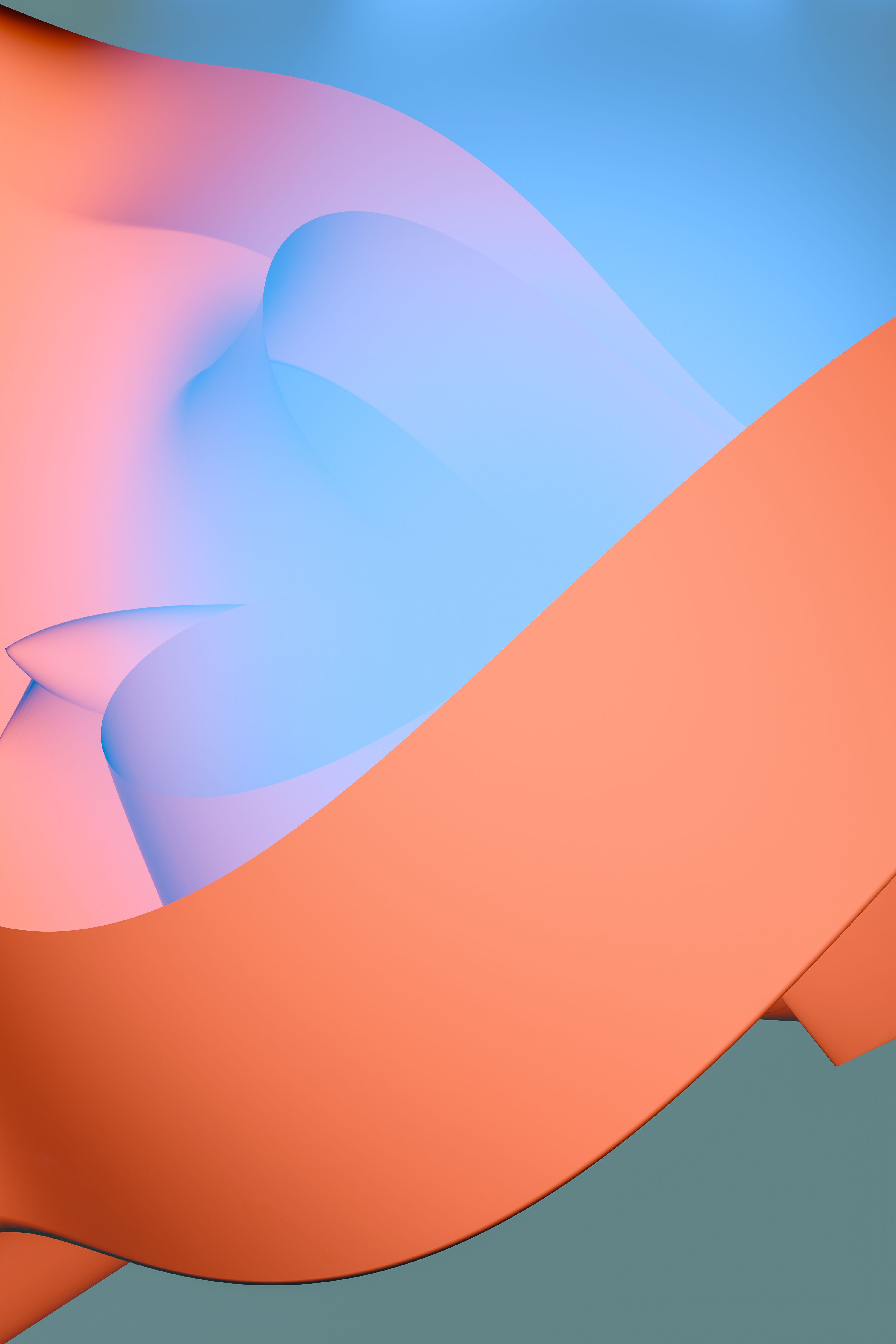 Abstract orange and blue sculptural shapes